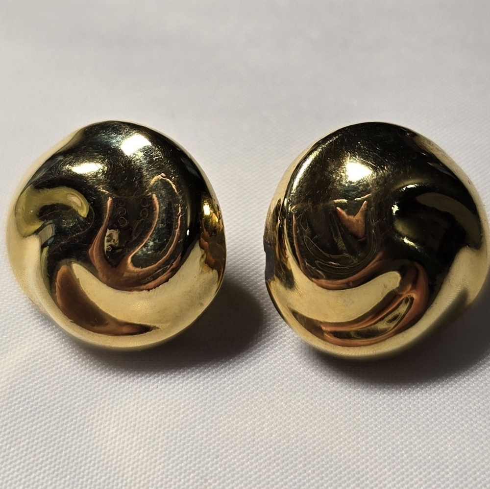 Monet Golden Vintage Swirl Clip On Earrings